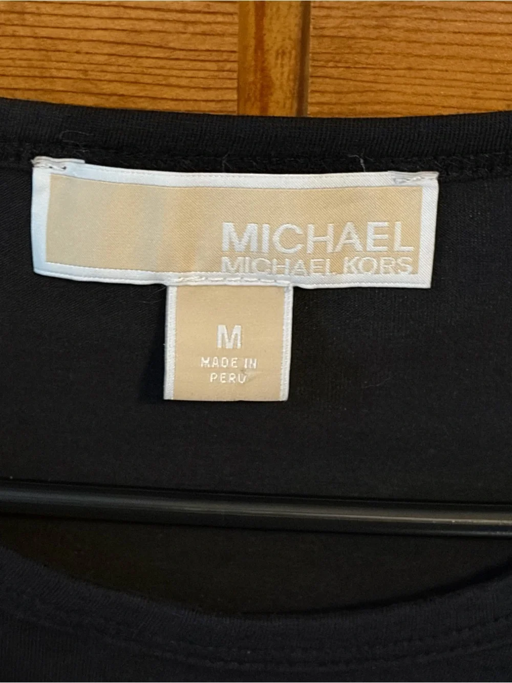 Michael Kors Black Short Sleeve Top with Shoulder Zip Detail